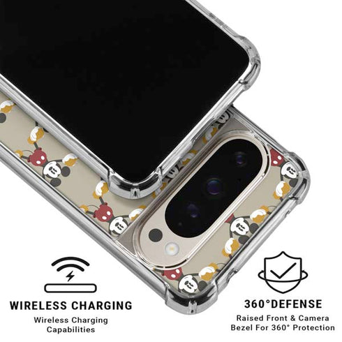 Disney Mickey Mouse Pattern Formation Pixel 9/9 Pro Clear Case